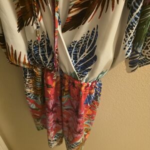 Gianni Bini Colorful Leaf Print Dress Small
